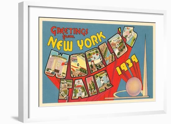 Greetings from New York World's Fair, 1939-null-Framed Art Print