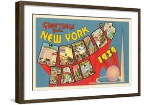 Greetings from New York World's Fair, 1939-null-Framed Art Print