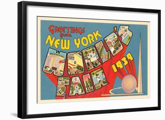 Greetings from New York World's Fair, 1939-null-Framed Art Print