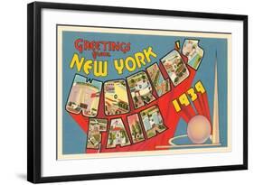 Greetings from New York World's Fair, 1939-null-Framed Art Print