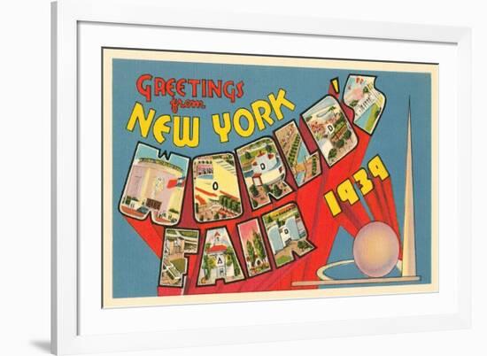 Greetings from New York World's Fair, 1939-null-Framed Premium Giclee Print