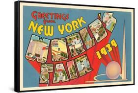 Greetings from New York World's Fair, 1939-null-Framed Stretched Canvas