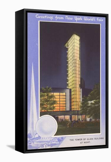 Greetings from New York World's Fair, Tower of Glass-null-Framed Stretched Canvas