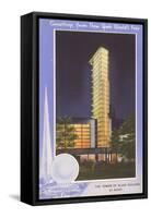 Greetings from New York World's Fair, Tower of Glass-null-Framed Stretched Canvas