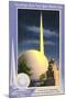 Greetings from New York World's Fair, Trylon and Perisphere-null-Mounted Art Print