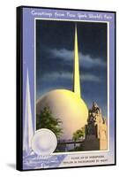 Greetings from New York World's Fair, Trylon and Perisphere-null-Framed Stretched Canvas