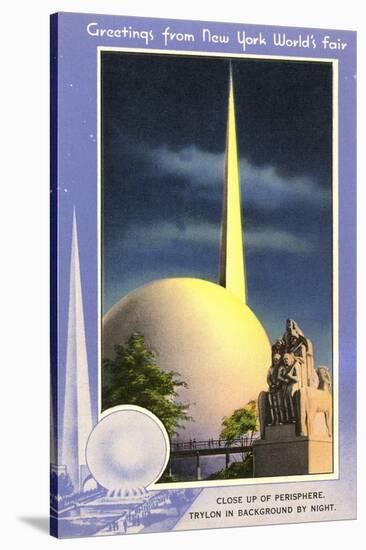 Greetings from New York World's Fair, Trylon and Perisphere-null-Stretched Canvas