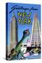 Greetings From New York-Curt Teich & Company-Stretched Canvas