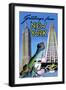 Greetings From New York-Curt Teich & Company-Framed Art Print