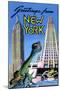 Greetings From New York-Curt Teich & Company-Mounted Art Print