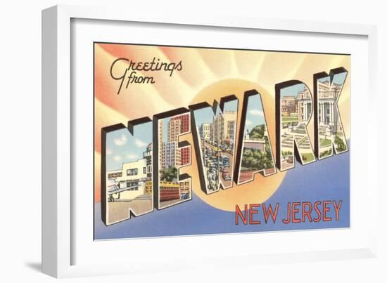 Greetings from Newark, New Jersey-null-Framed Art Print