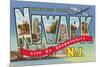 Greetings from Newark, New Jersey-null-Mounted Premium Giclee Print