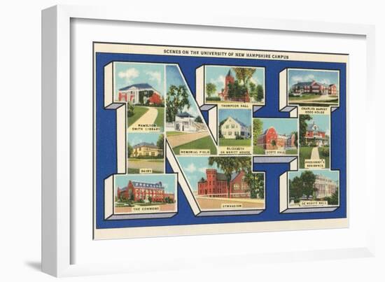 Greetings from Nh, University of New Hampshire-null-Framed Art Print