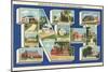 Greetings from Nh, University of New Hampshire-null-Mounted Art Print