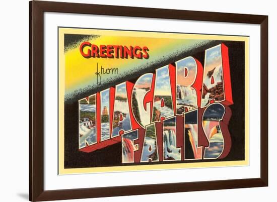 Greetings from Niagara Falls, New York-null-Framed Premium Giclee Print