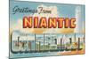 Greetings from Niantic, Connecticut-null-Mounted Art Print