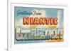 Greetings from Niantic, Connecticut-null-Framed Premium Giclee Print