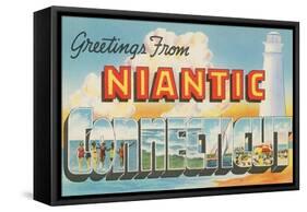 Greetings from Niantic, Connecticut-null-Framed Stretched Canvas