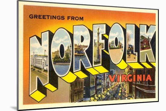 Greetings from Norfolk, Virginia-null-Mounted Art Print