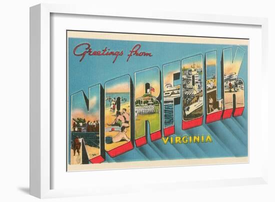 Greetings from Norfolk, Virginia-null-Framed Art Print