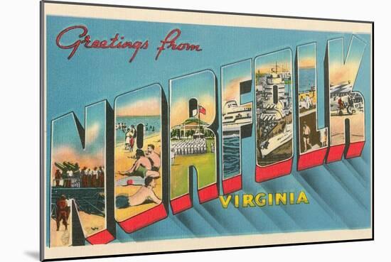 Greetings from Norfolk, Virginia-null-Mounted Art Print