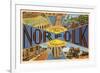 Greetings from Norfolk, Virginia-null-Framed Premium Giclee Print