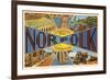 Greetings from Norfolk, Virginia-null-Framed Premium Giclee Print
