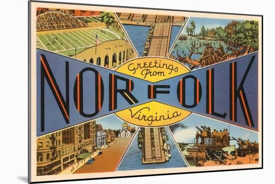 Greetings from Norfolk, Virginia-null-Mounted Art Print