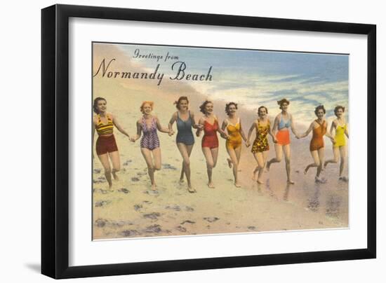 Greetings from Normandy Beach, New Jersey-null-Framed Art Print