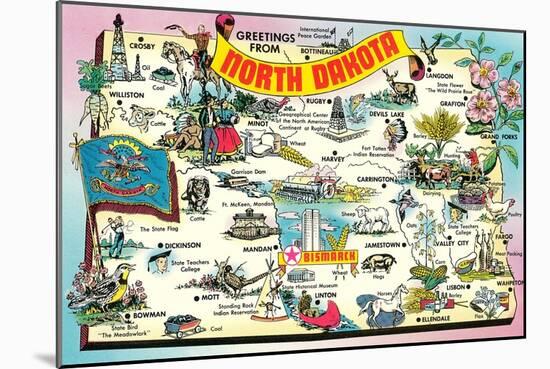 Greetings from North Dakota-null-Mounted Art Print