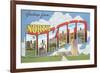 Greetings from North Dakota-null-Framed Premium Giclee Print