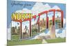 Greetings from North Dakota-null-Mounted Premium Giclee Print