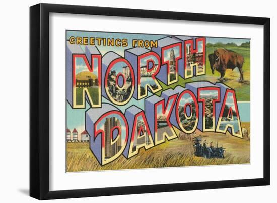 Greetings from North Dakota-null-Framed Art Print