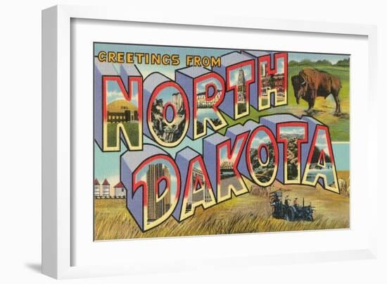 Greetings from North Dakota-null-Framed Art Print