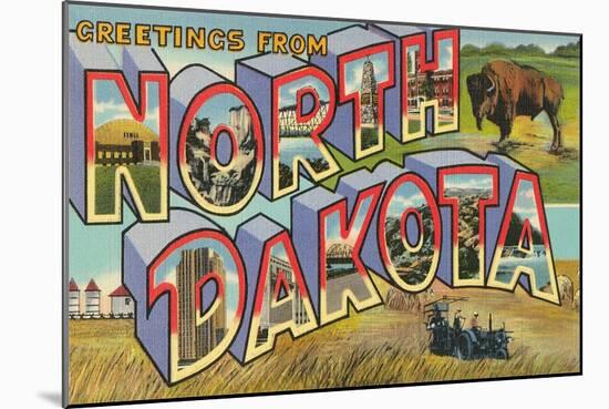 Greetings from North Dakota-null-Mounted Art Print