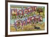 Greetings from North Dakota-null-Framed Premium Giclee Print