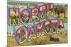 Greetings from North Dakota-null-Mounted Premium Giclee Print