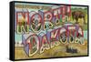 Greetings from North Dakota-null-Framed Stretched Canvas