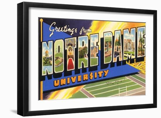 Greetings from Notre Dame, South Bend, Indiana-null-Framed Art Print