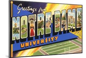 Greetings from Notre Dame, South Bend, Indiana-null-Mounted Art Print
