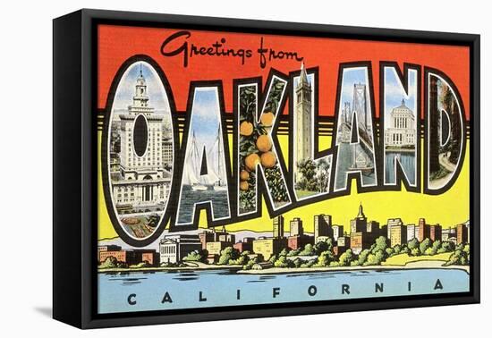 Greetings from Oakland, California-null-Framed Stretched Canvas
