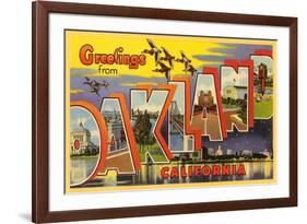 Greetings from Oakland, California-null-Framed Premium Giclee Print