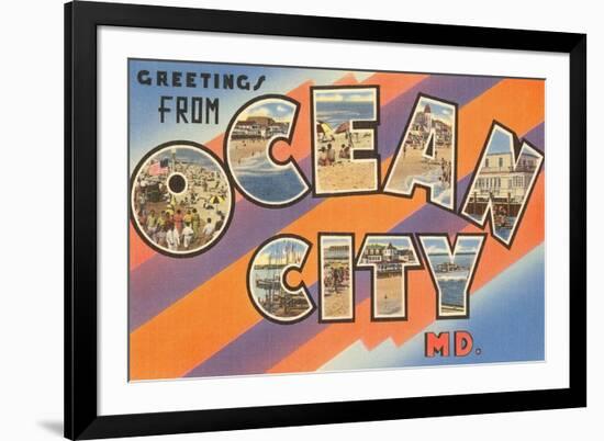 Greetings from Ocean City, Maryland-null-Framed Premium Giclee Print