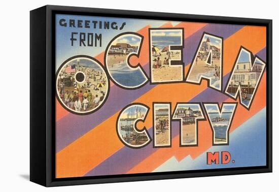 Greetings from Ocean City, Maryland-null-Framed Stretched Canvas