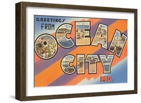 Greetings from Ocean City, Maryland-null-Framed Art Print