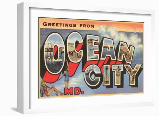Greetings from Ocean City, Maryland-null-Framed Art Print