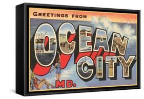 Greetings from Ocean City, Maryland-null-Framed Stretched Canvas