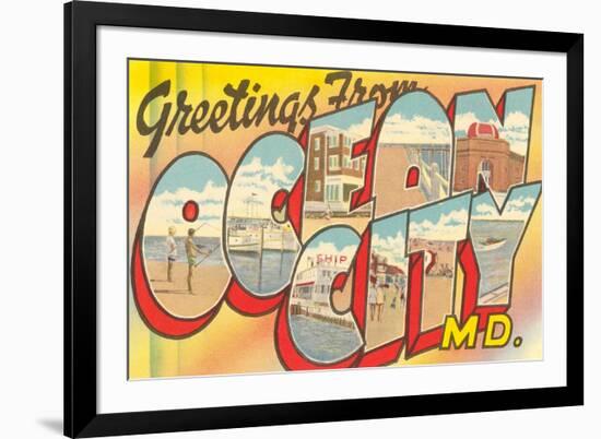 Greetings from Ocean City, Maryland-null-Framed Premium Giclee Print