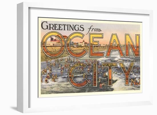 Greetings from Ocean City, New Jersey-null-Framed Art Print