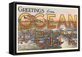 Greetings from Ocean City, New Jersey-null-Framed Stretched Canvas